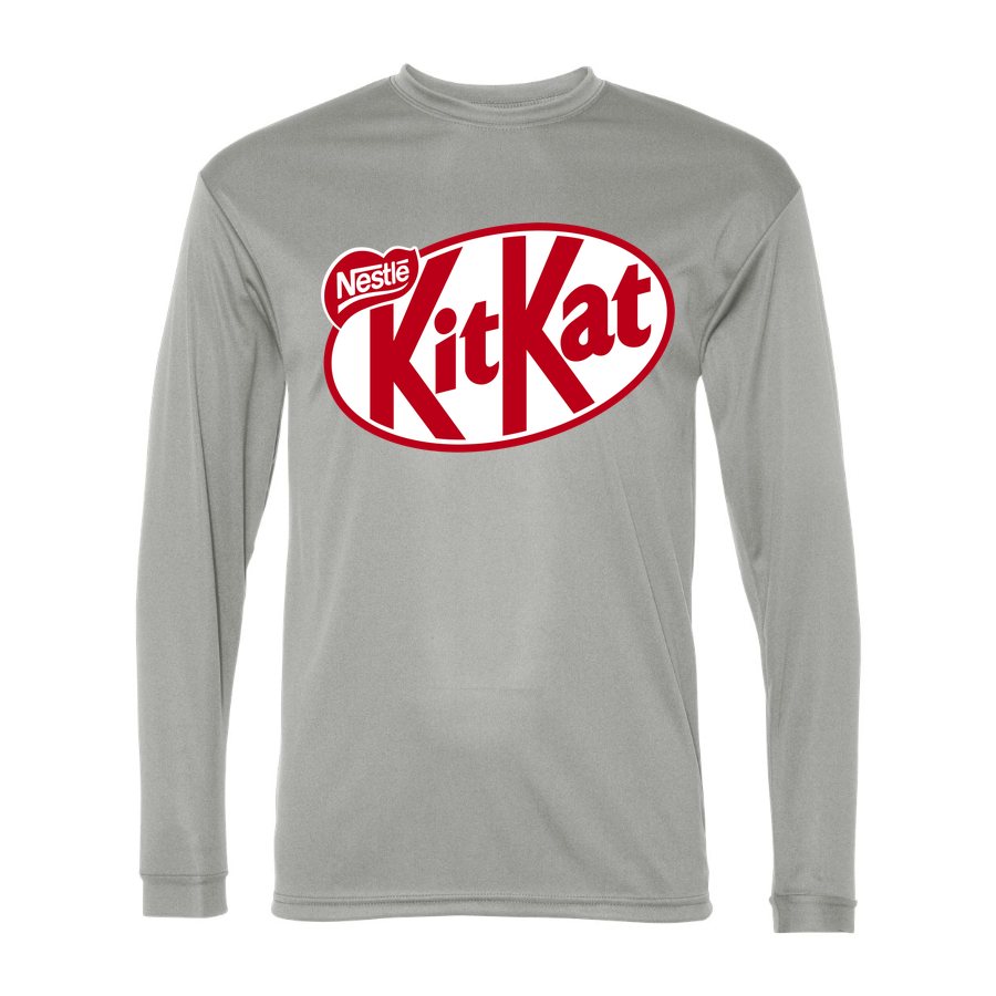 Men's Kit Kat food Polyester Long Sleeve T-Shirt - Silver