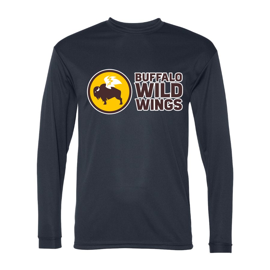 Men's Buffalo Wild Wings Polyester Long Sleeve T-Shirt - Navy
