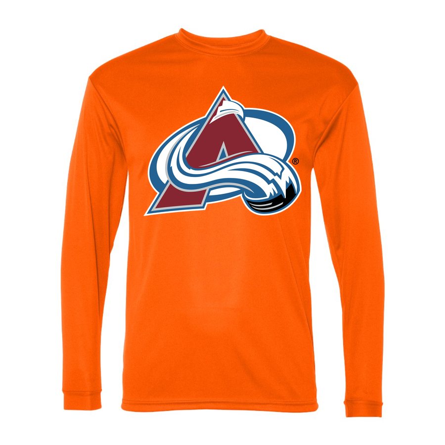 Men's Colorado Avalanche Polyester Long Sleeve T-Shirt - Safety Orange