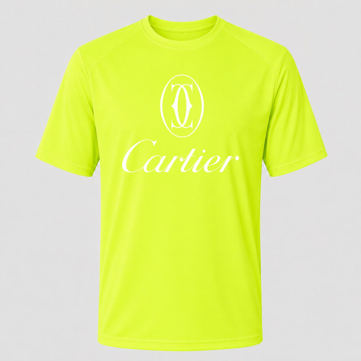 Men's Cartier White Performance T-Shirt - Safety Green