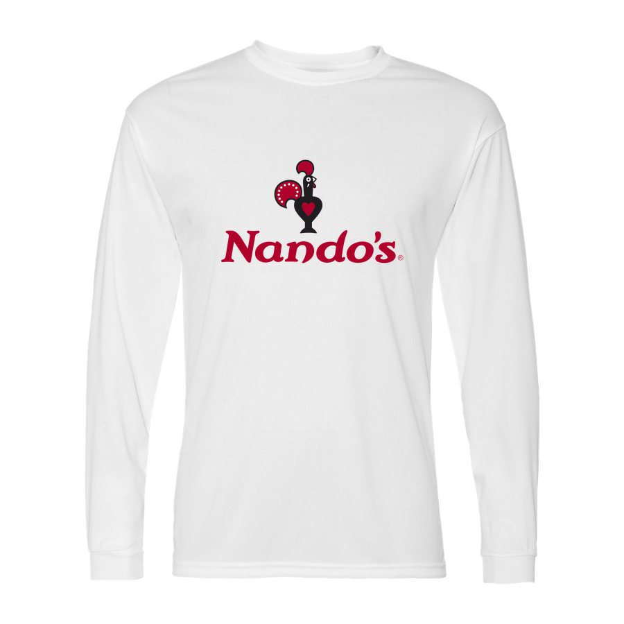 Men's Nando's Polyester Long Sleeve T-Shirt - White