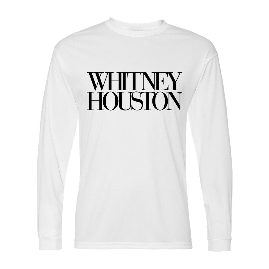 Men's Whitney Houston Polyester Long Sleeve T-Shirt - White