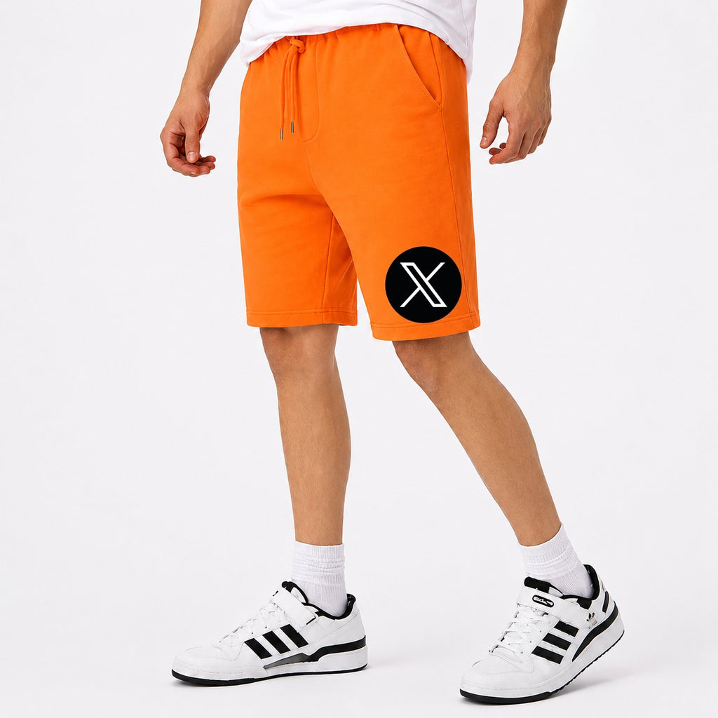Men's Twitter X Cotton Shorts - Orange
