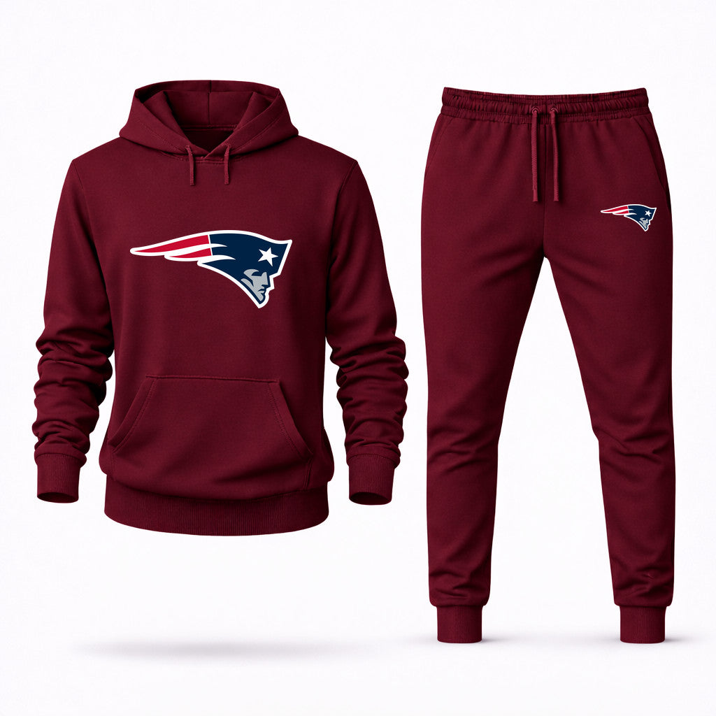 New England Patriots Hoodie and Joggers Set - Burgundy