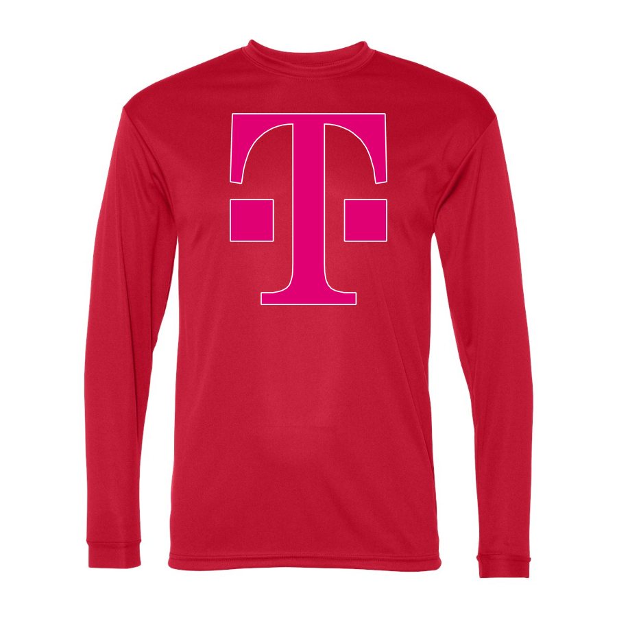Men's T Mobile Polyester Long Sleeve T-Shirt - Red
