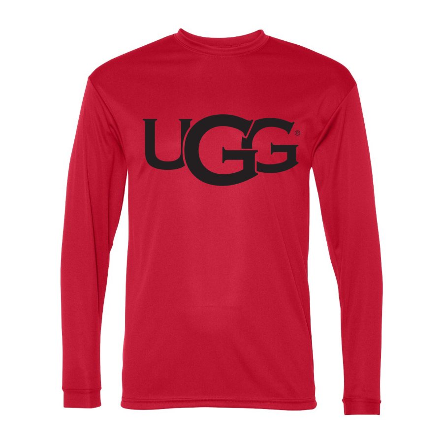 Men's UGG Polyester Long Sleeve T-Shirt - Red