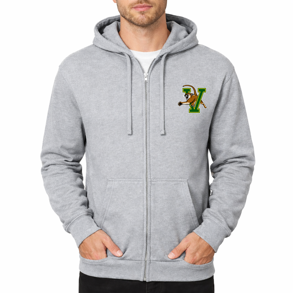 Men's Vermont Catamounts Zipper Hoodie - Grey