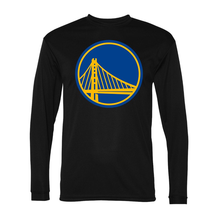 Men's Golden State Warriors Polyester Long Sleeve T-Shirt - Black