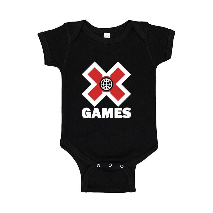 X Games White Logo Baby Romper Onesie - Black