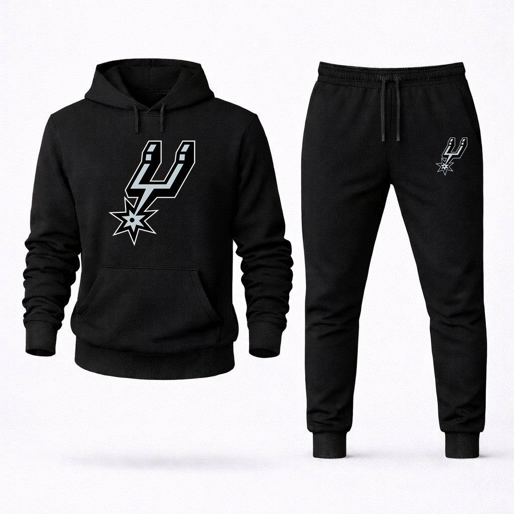 San Antonio Spurs Hoodie and Joggers Set - Black