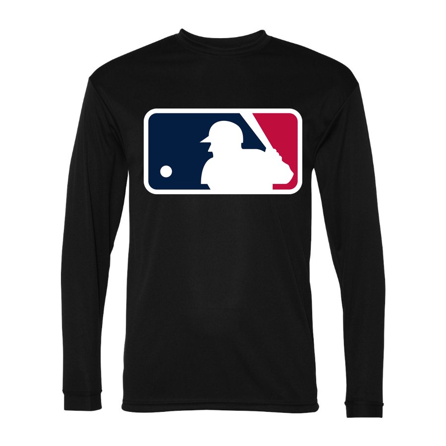 Men's Major League Baseball Polyester Long Sleeve T-Shirt - Black