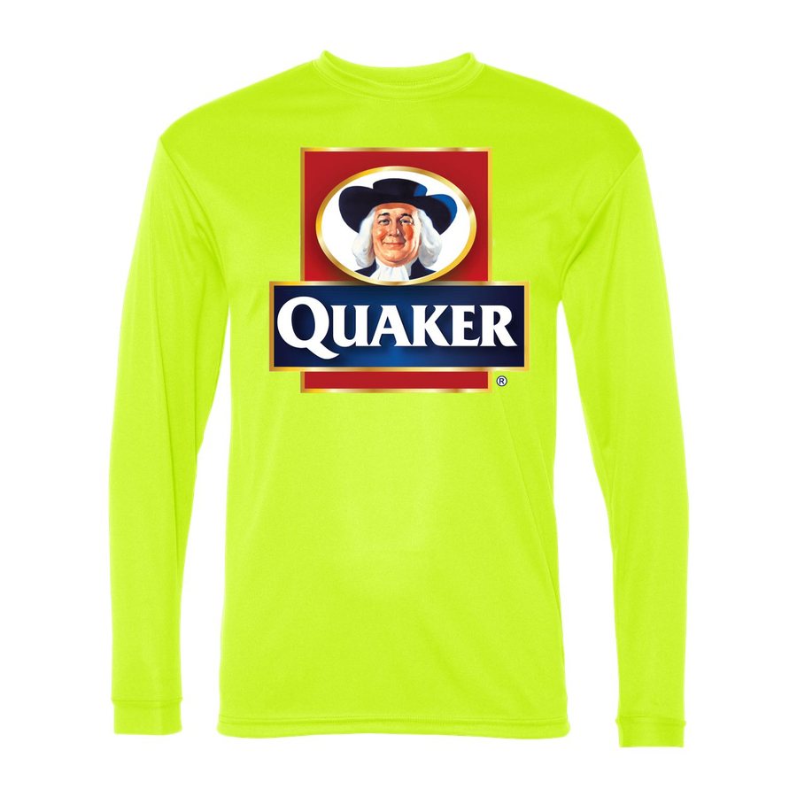Men's Quaker food Polyester Long Sleeve T-Shirt - Safety Yellow