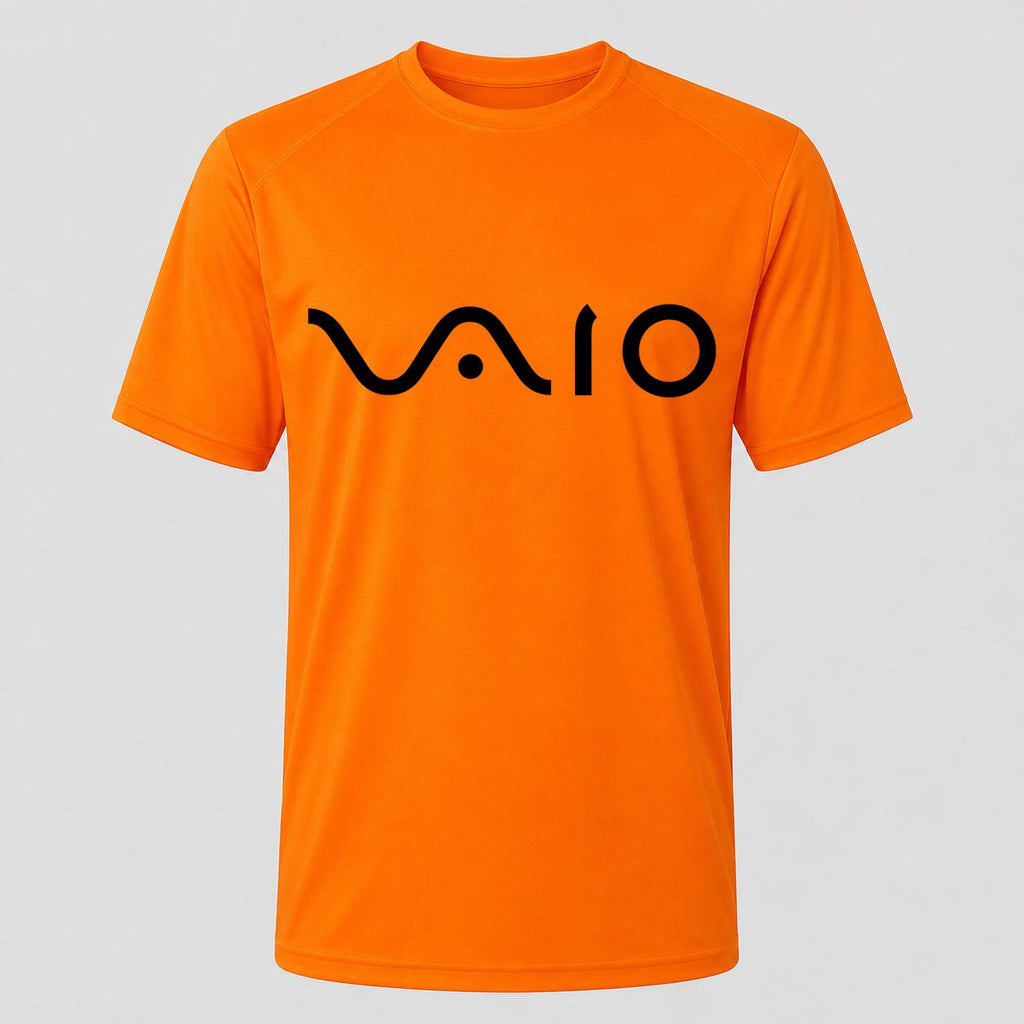 Men's Sony VAIO Black Performance T-Shirt - Orange