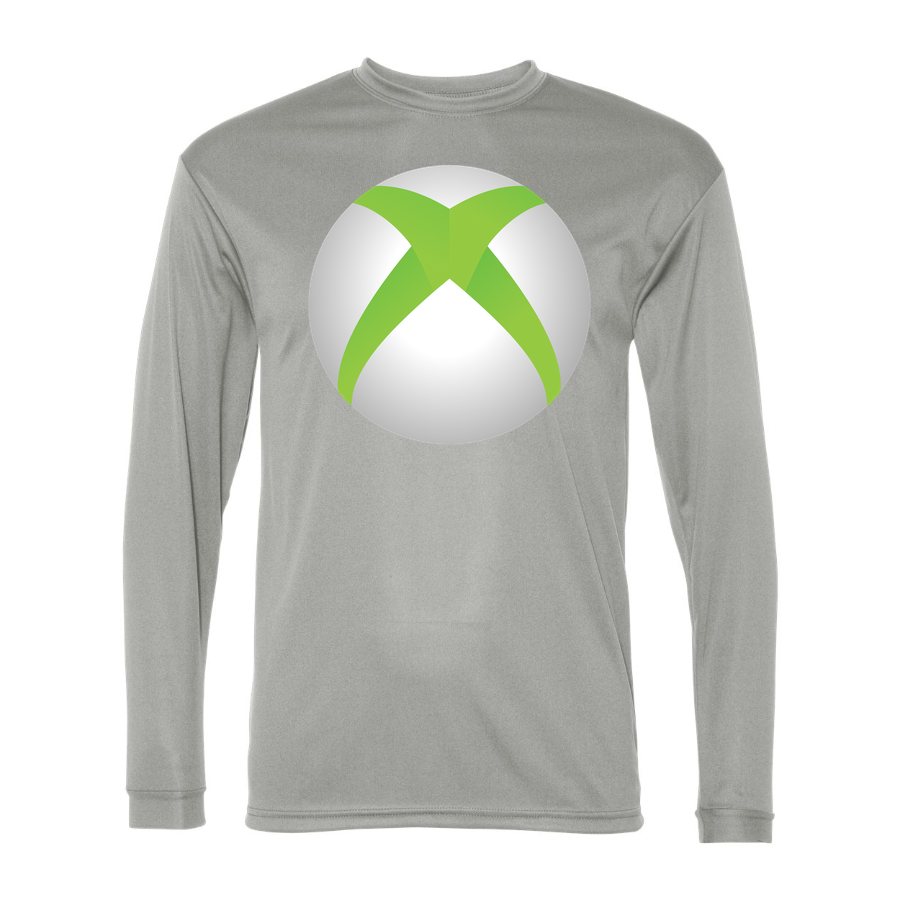 Men's Xbox Gaming Polyester Long Sleeve T-Shirt - Silver