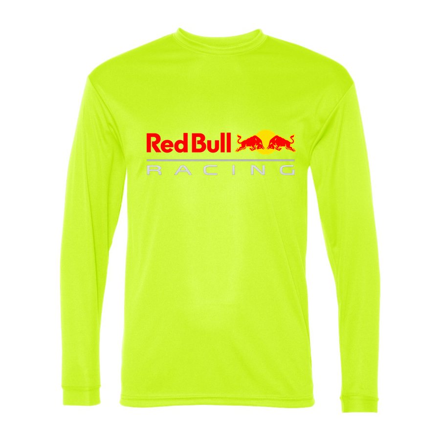 Men's Red Bull Racing Polyester Long Sleeve T-Shirt - Safety Yellow