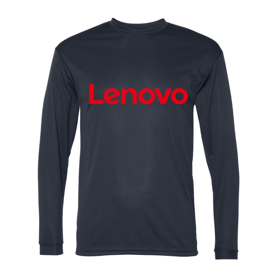 Men's Lenovo Polyester Long Sleeve T-Shirt - Navy