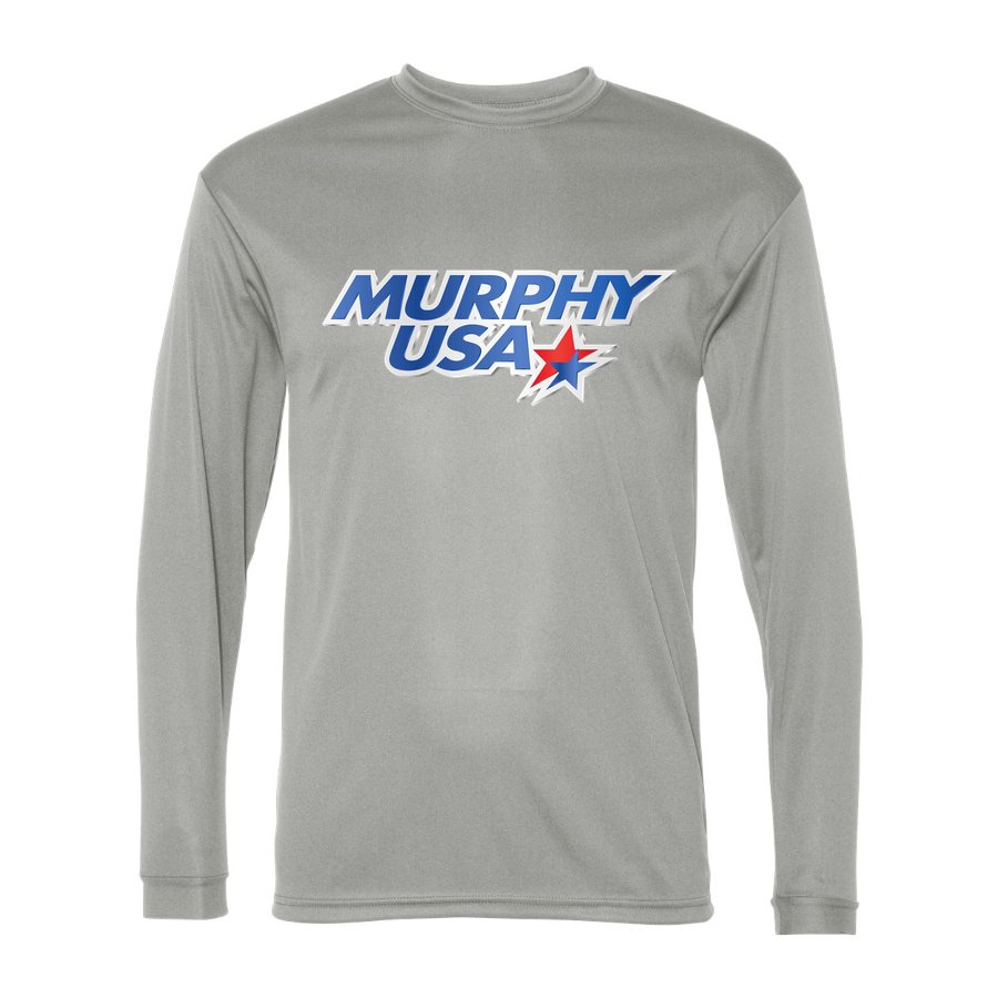 Men's Murphy USA Polyester Long Sleeve T-Shirt - Silver