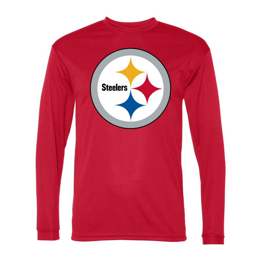 Men's Pittsburgh Steelers Polyester Long Sleeve T-Shirt - Red