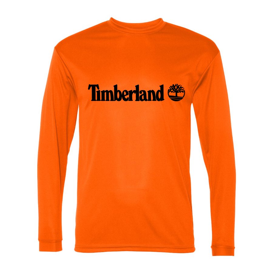 Men's Timberland Polyester Long Sleeve T-Shirt - Safety Orange