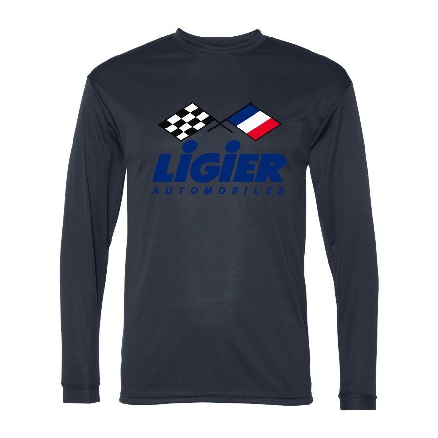 Men's Ligier Automobiles Polyester Long Sleeve T-Shirt - Navy