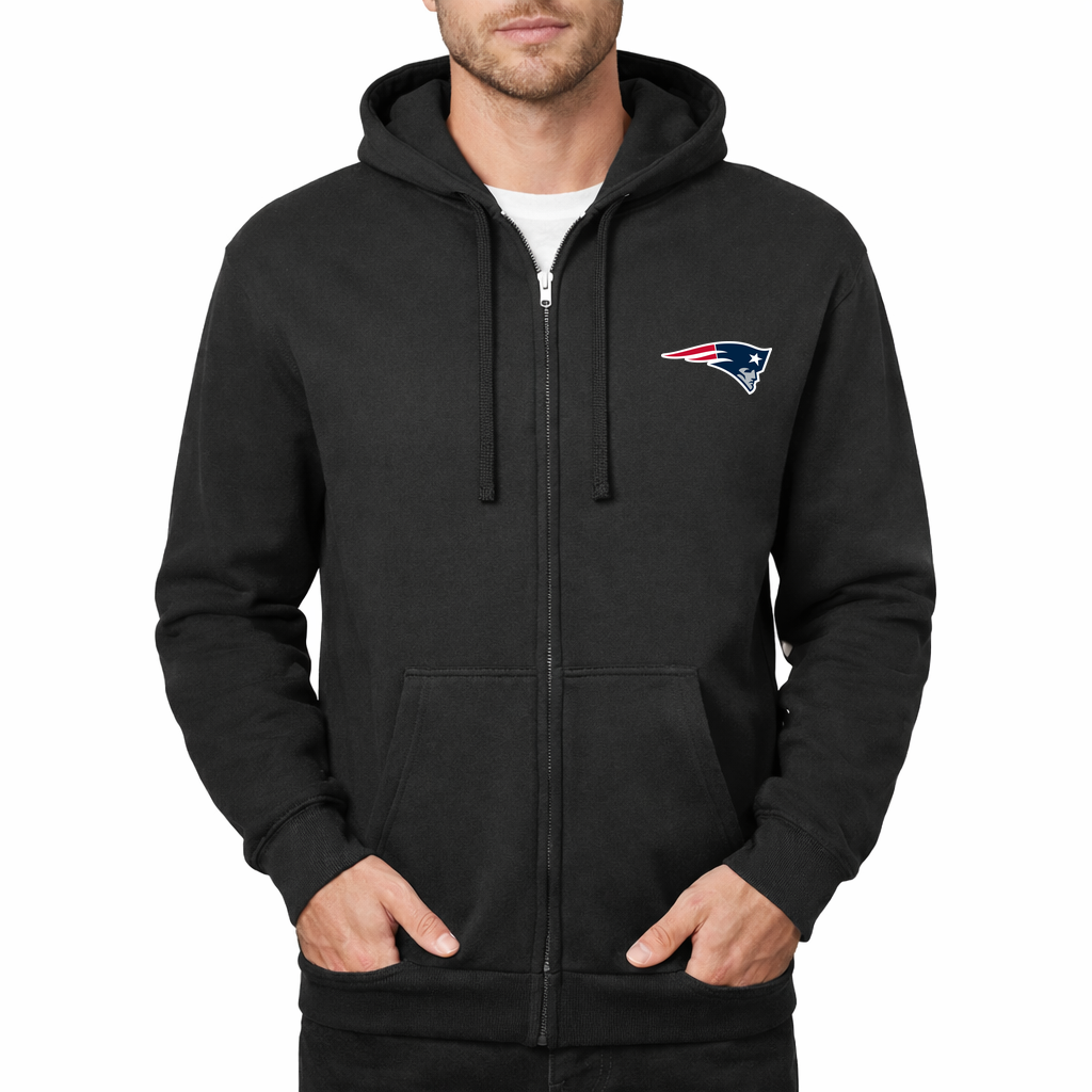 Men's New England Patriots Zipper Hoodie - Black