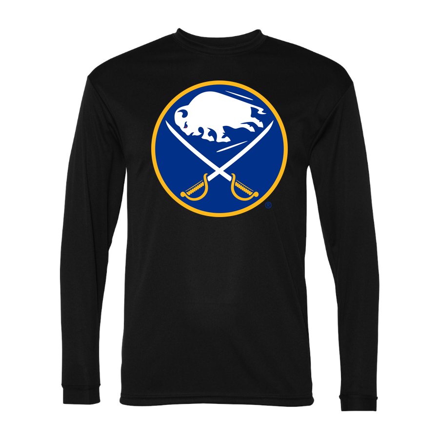 Men's Buffalo Sabres Polyester Long Sleeve T-Shirt - Black