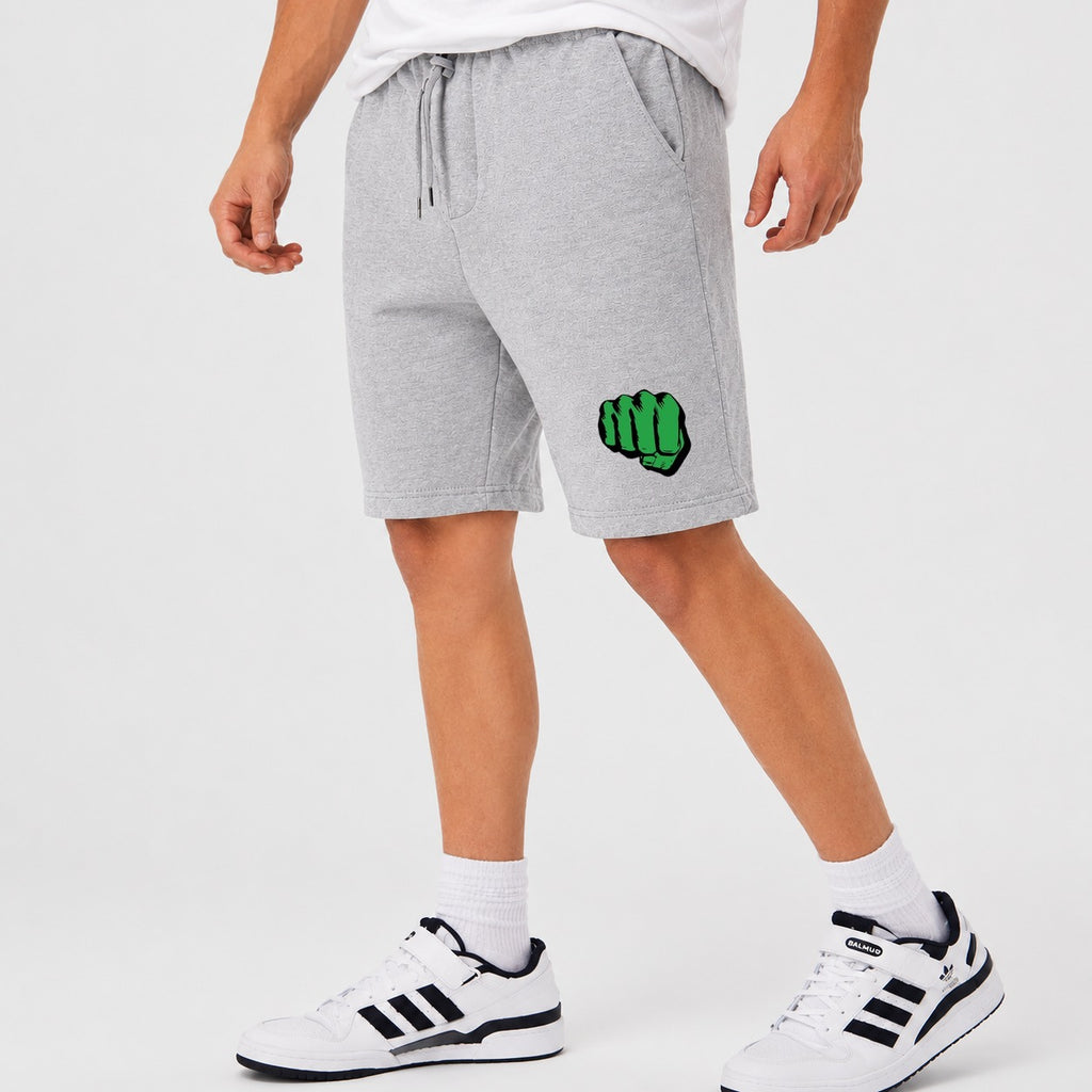 Men's Hulk Punch Cotton Shorts - Gray