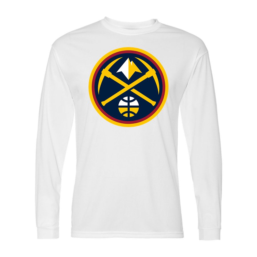 Men's Denver Nuggets Polyester Long Sleeve T-Shirt - White