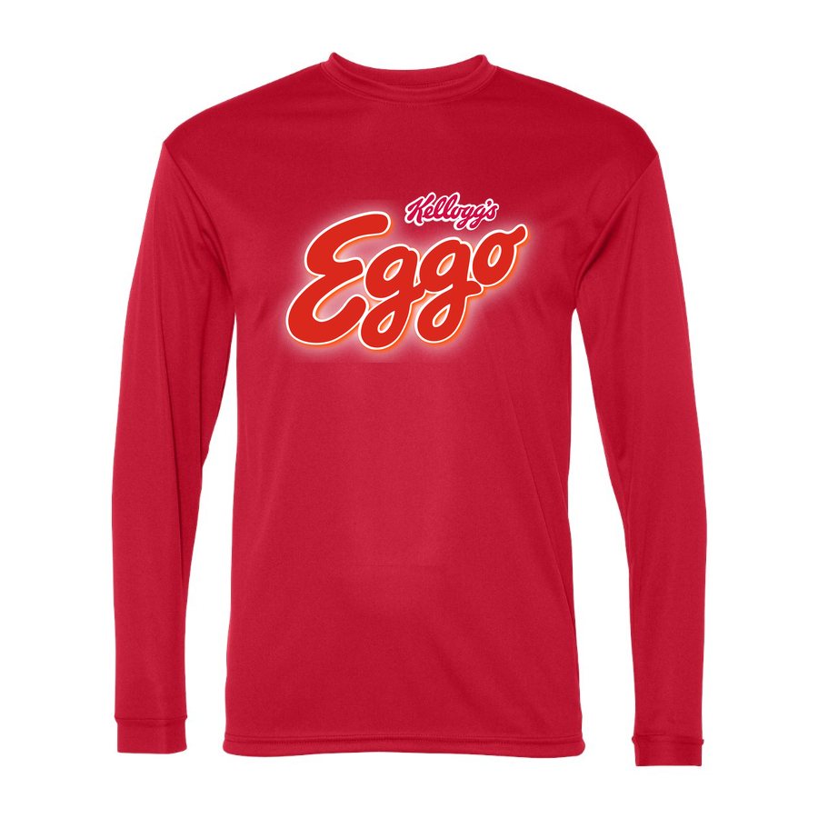 Men's Eggo Kelloggs food Polyester Long Sleeve T-Shirt - Red