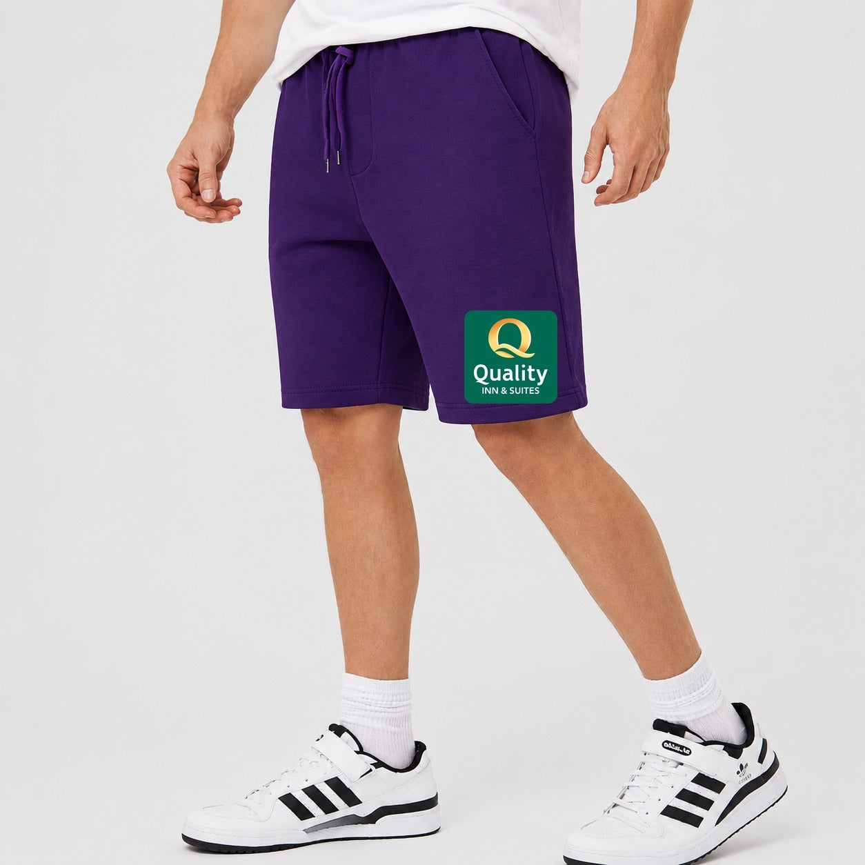 Men's Quality Inn & Suites Cotton Shorts - Purple