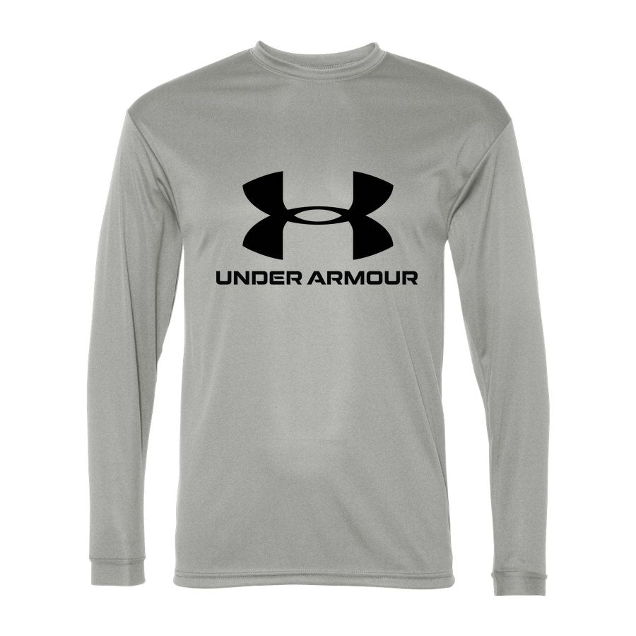 Men's Under Armour Polyester Long Sleeve T-Shirt - Silver