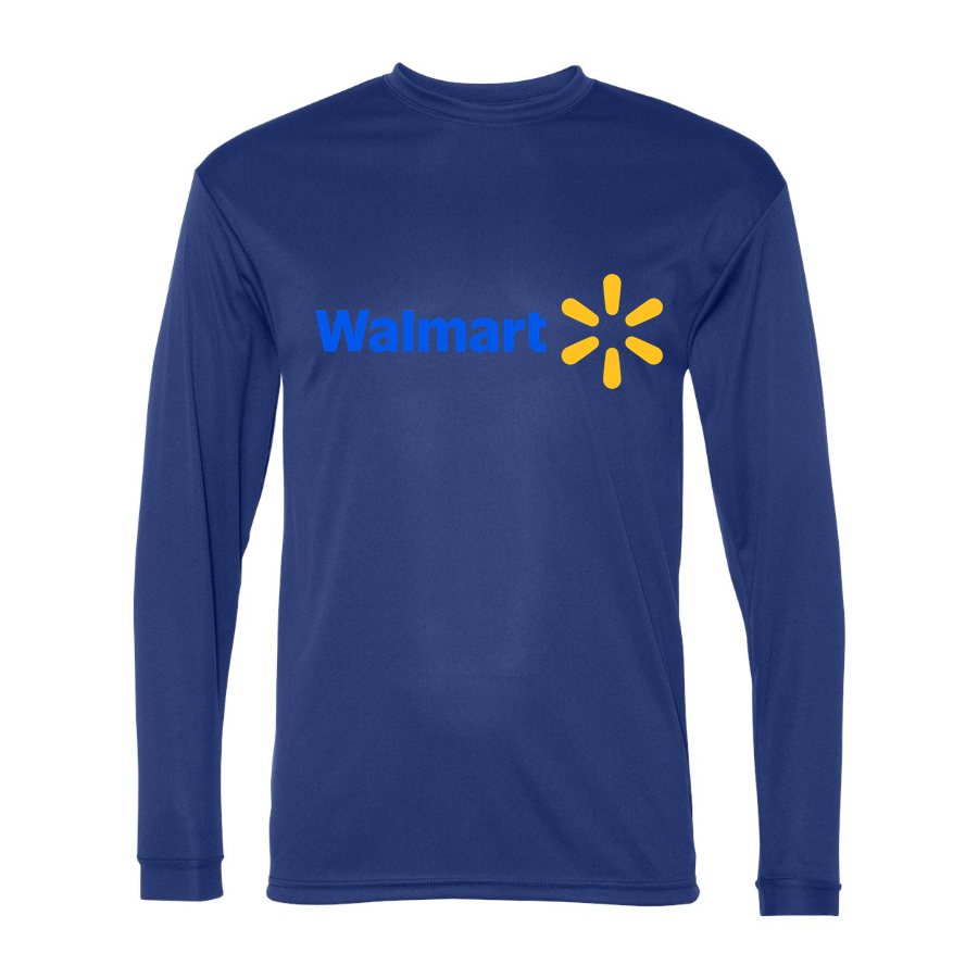 Men's Walmart Polyester Long Sleeve T-Shirt - Royal Blue