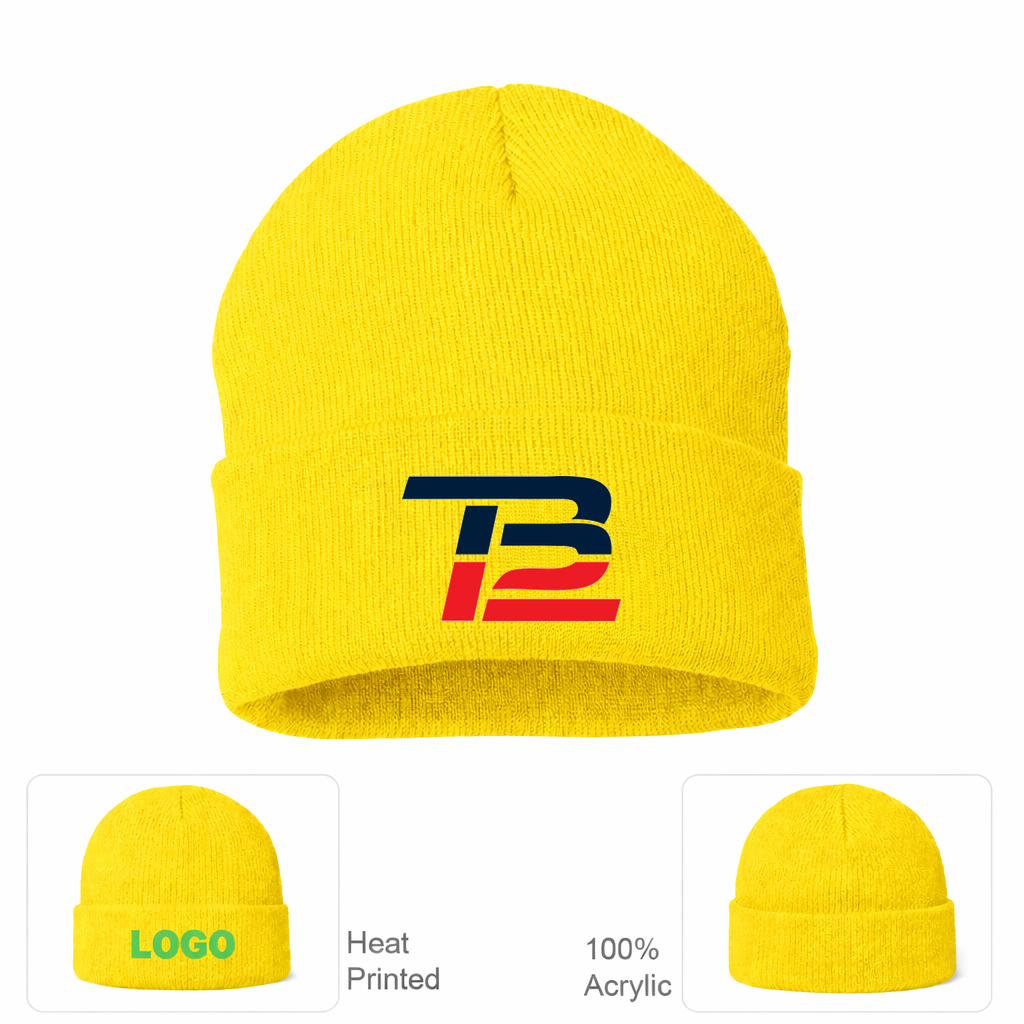 Tom Brady 12 Beanie Hat - Yellow