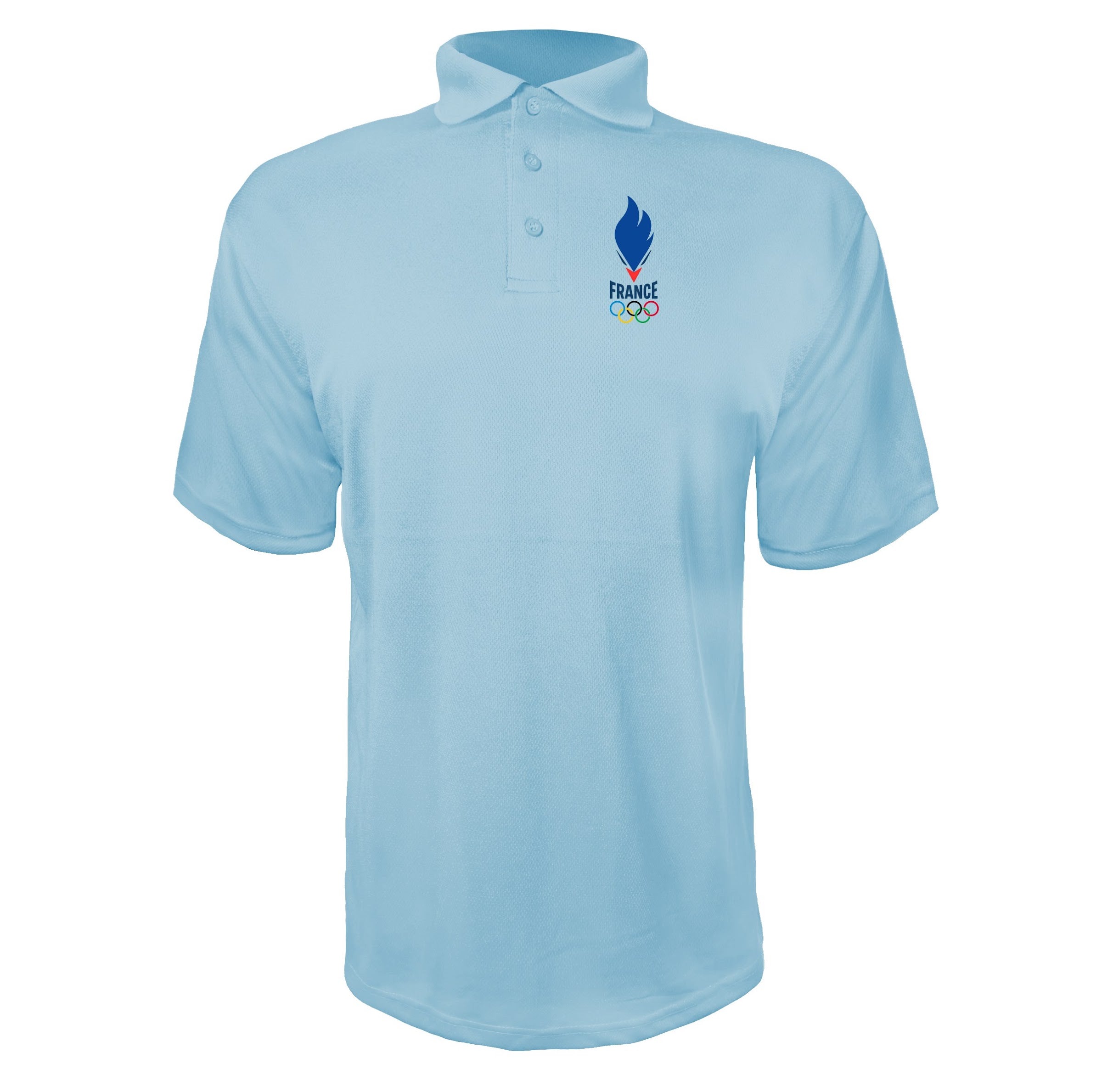 France 2024 Sky Blue polyester polo
