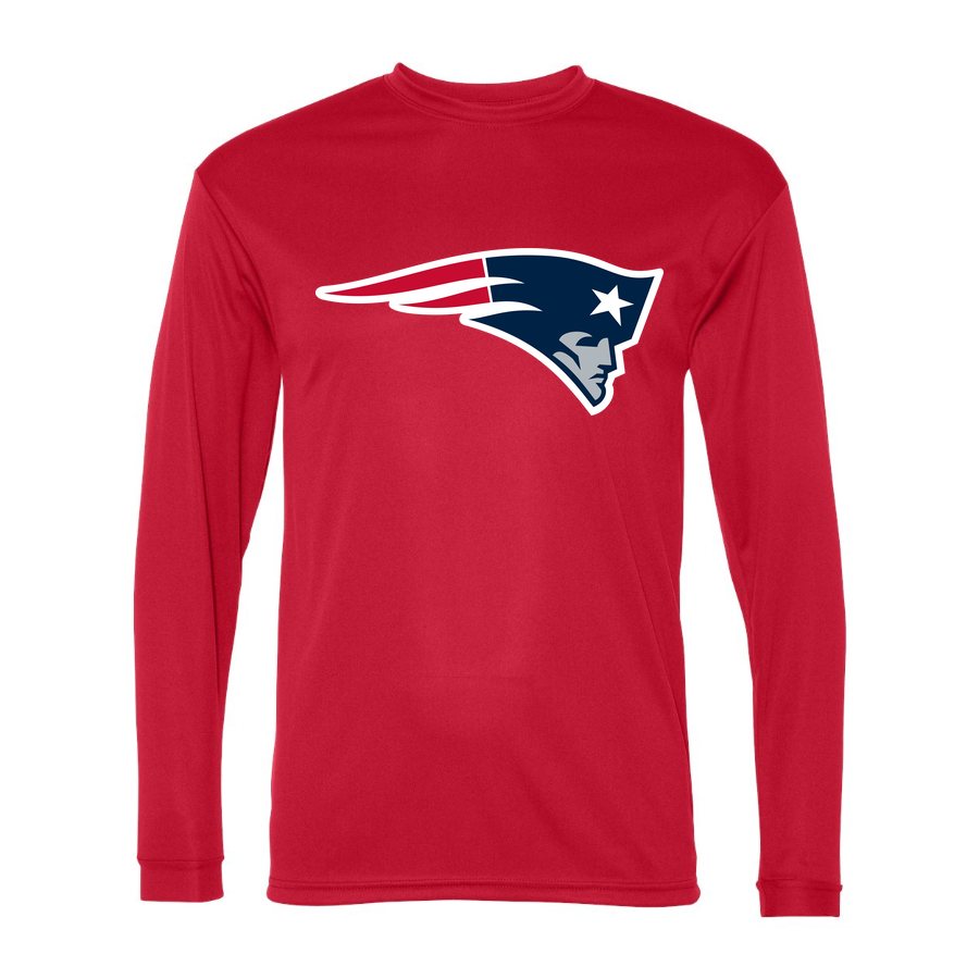 Men's New England Patriots Polyester Long Sleeve T-Shirt - Red
