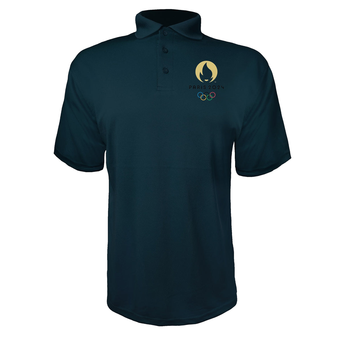 Olympics 2024 Paris Black Navy polyester polo