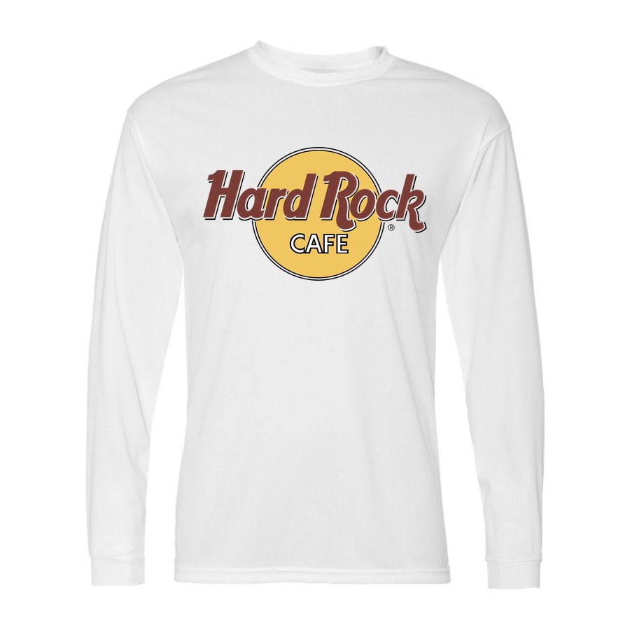 Men's Hard Rock Cafe Polyester Long Sleeve T-Shirt - White