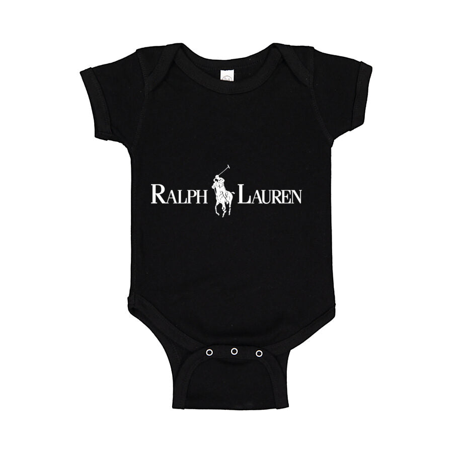 Polo Ralph Lauren White Logo Baby Romper Onesie - Black