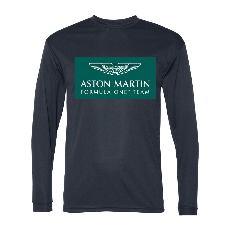 Men's Aston Martin Formula One Team Polyester Long Sleeve T-Shirt - Navy