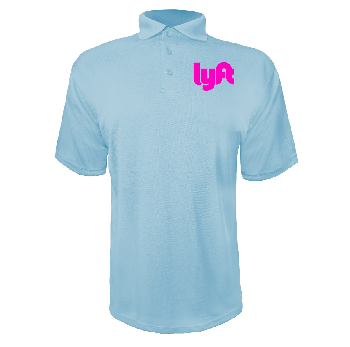 Lyft Pink men's polyester polo in Sky Blue