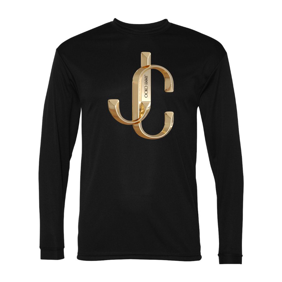 Men's Jimmy Choo Polyester Long Sleeve T-Shirt - Black