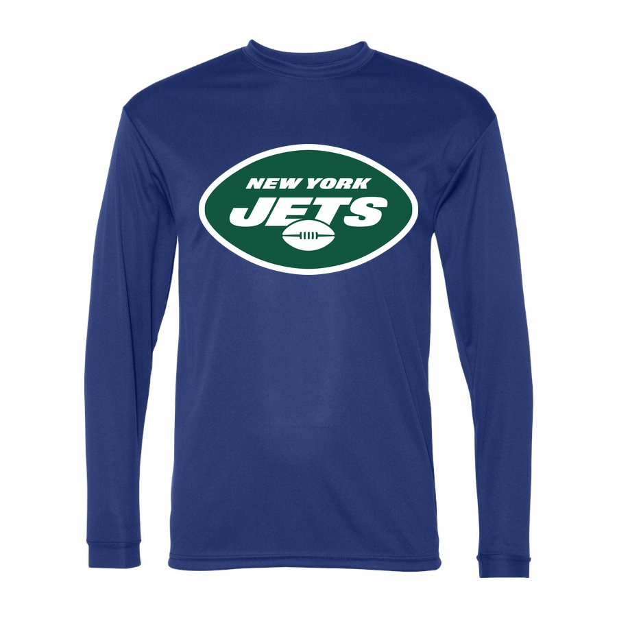 Men's New York Jets Polyester Long Sleeve T-Shirt - Royal Blue