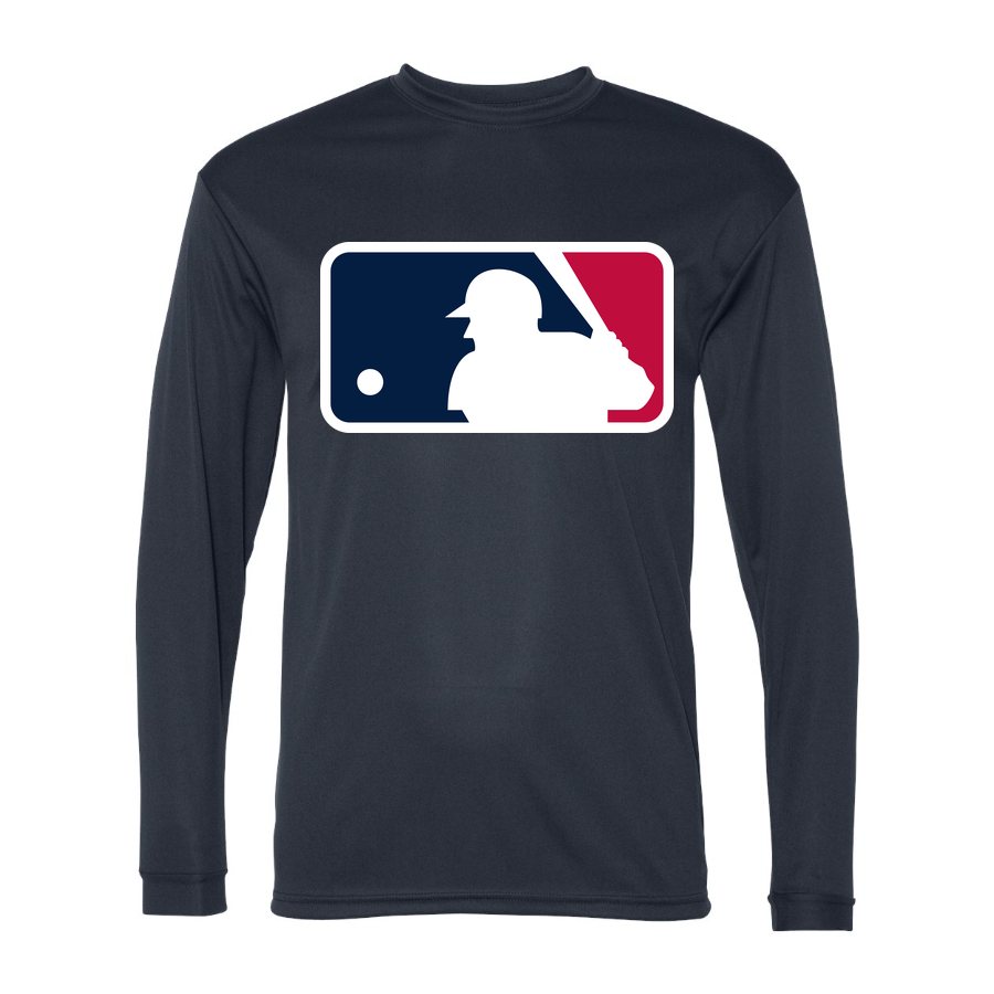 Men's Major League Baseball Polyester Long Sleeve T-Shirt - Navy