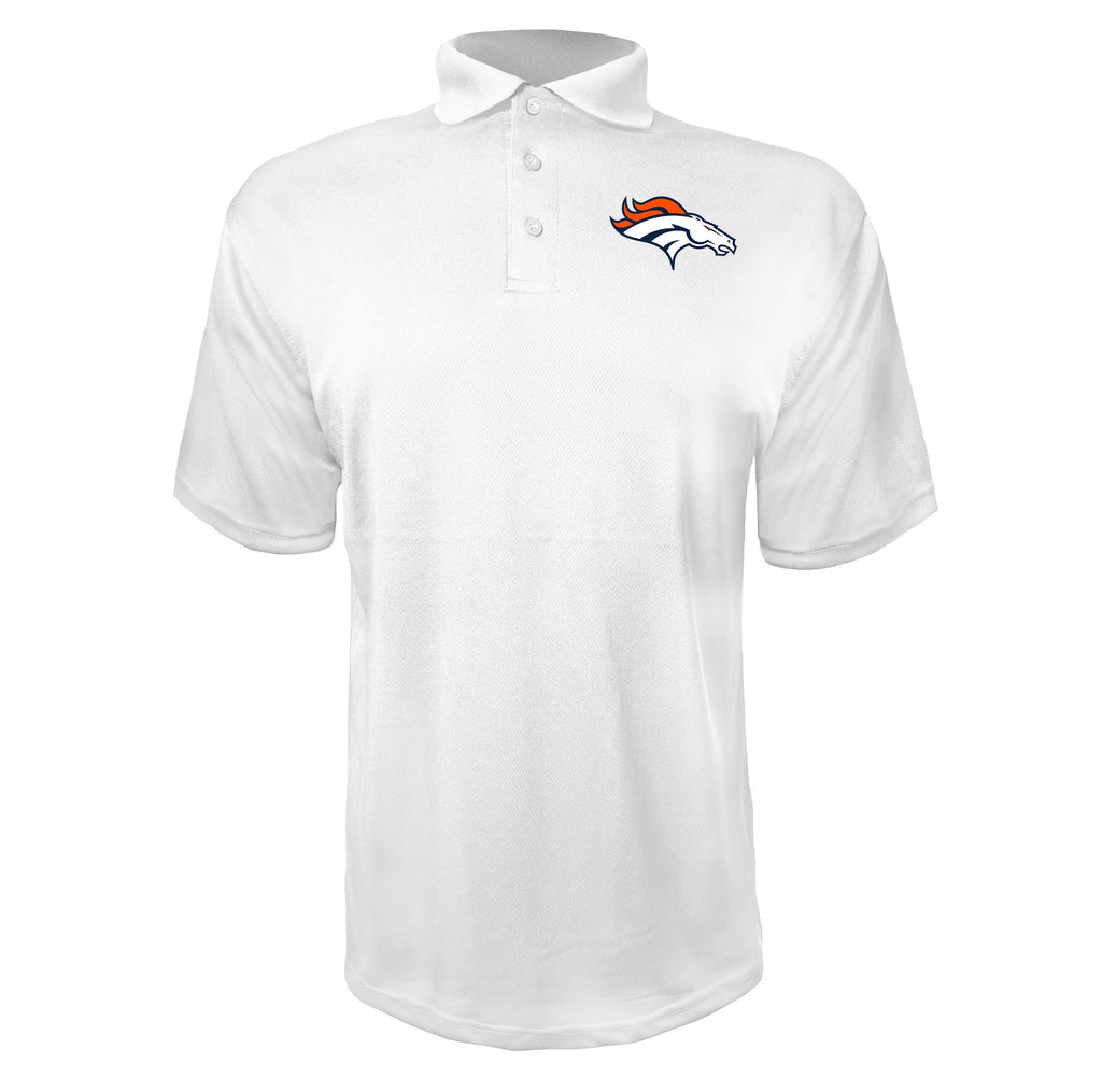 Denver Broncos White polyester polo