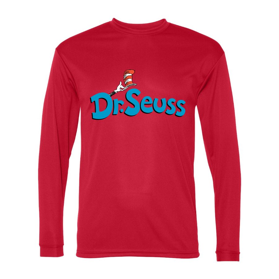 Men's Dr. Seuss Polyester Long Sleeve T-Shirt - Red
