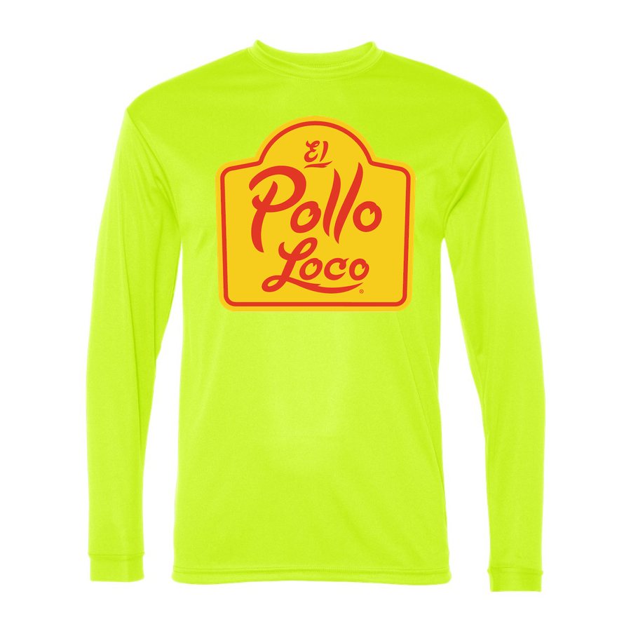 Men's El Pollo Loco Polyester Long Sleeve T-Shirt - Safety Yellow