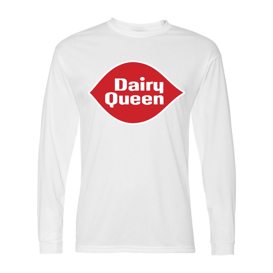 Men's Dairy Queen Polyester Long Sleeve T-Shirt - White