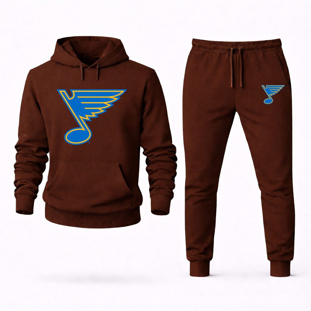 St. Louis Blues Hoodie and Joggers Set - Brown