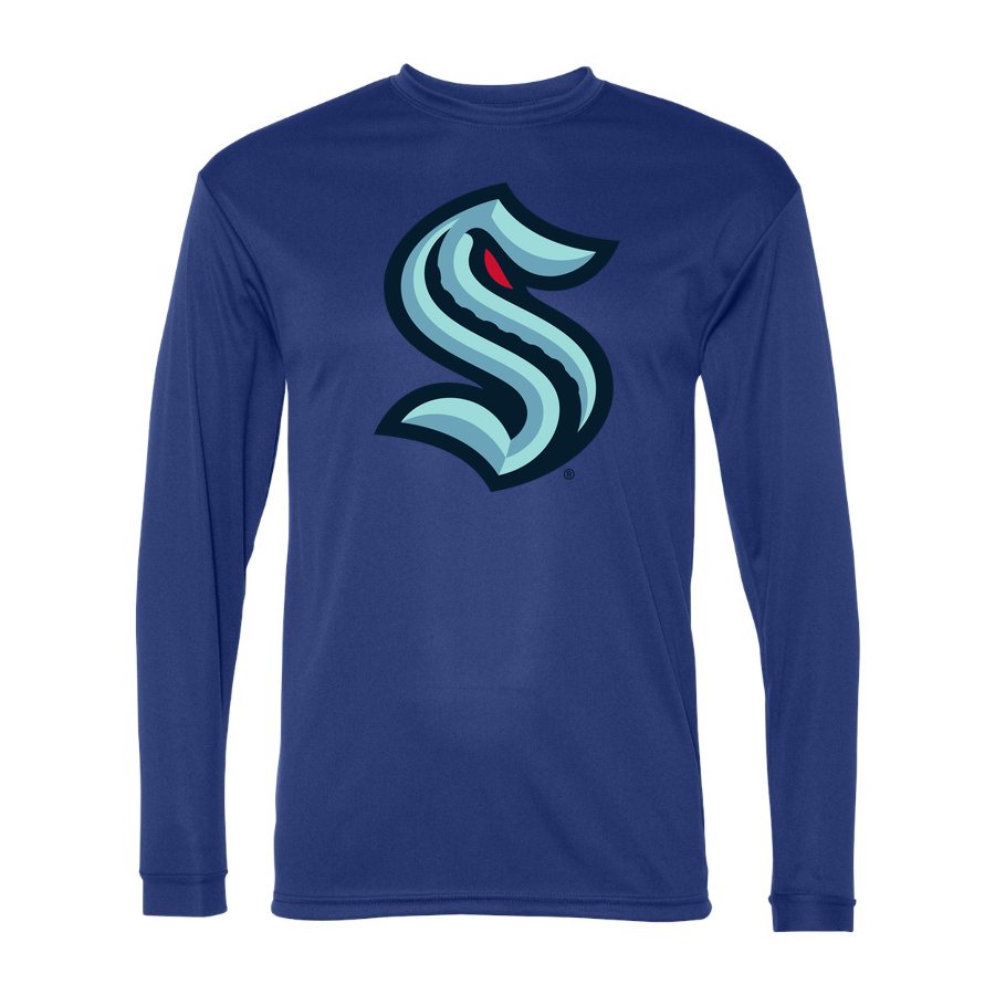 Men's Seattle Kraken Polyester Long Sleeve T-Shirt - Royal Blue