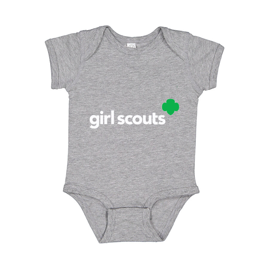 Girl Scouts White Logo Baby Romper Onesie - Gray